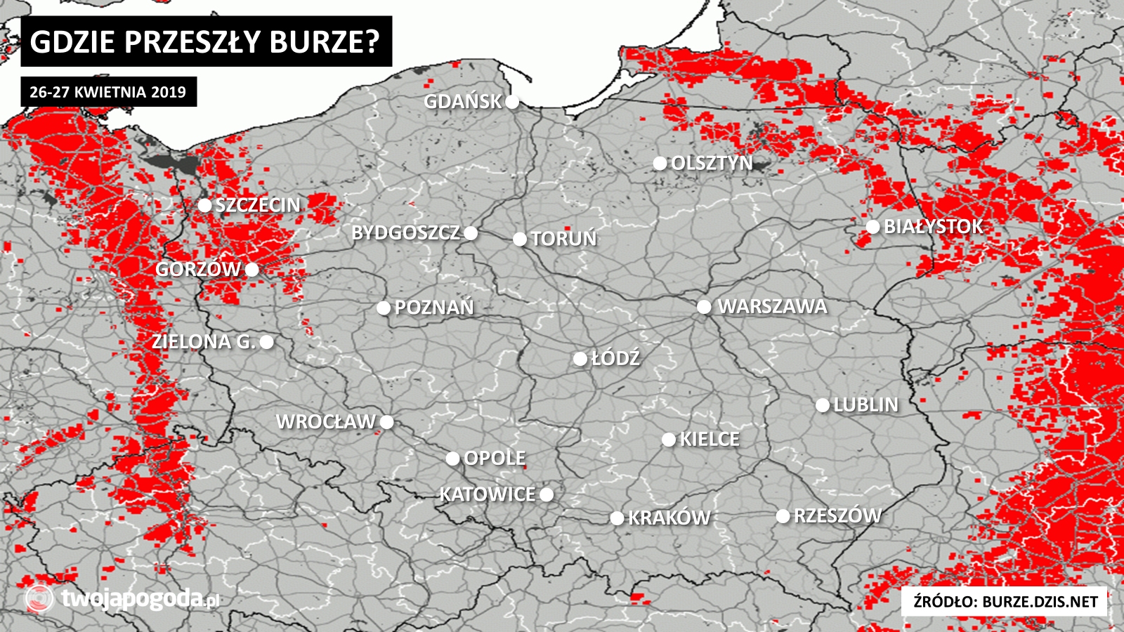 Gdzie przeszły burze?