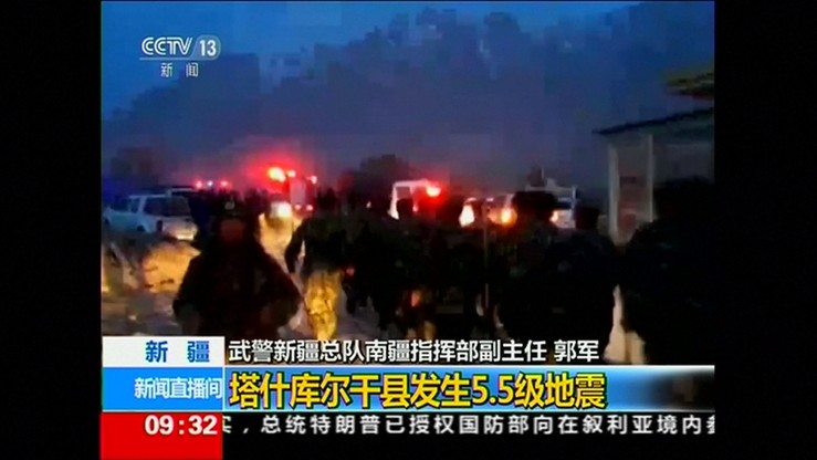 Osiem ofiar śmiertelnych trzęsienia ziemi w Chinach