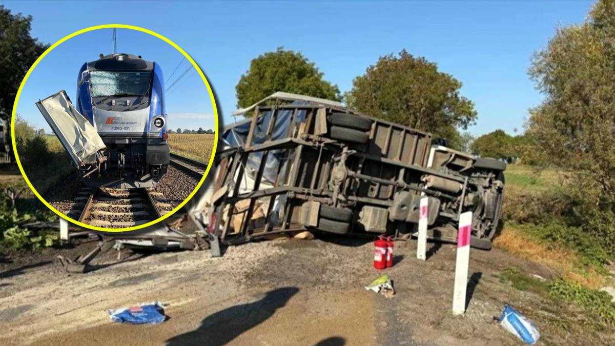 Zderzenie ciężarówki z pociągiem. Składem jechało blisko 200 osób