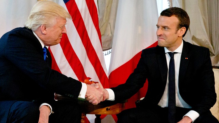 Donald Trump spotkał się z Emmanuelem Macronem