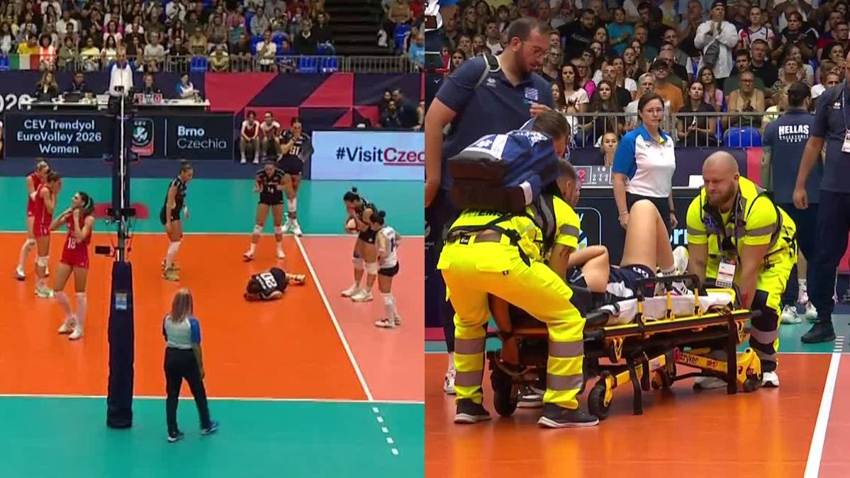 Grecka siatkarka Angelopoulou wyniesiona na noszach w ćwierćfinale ME z Serbią