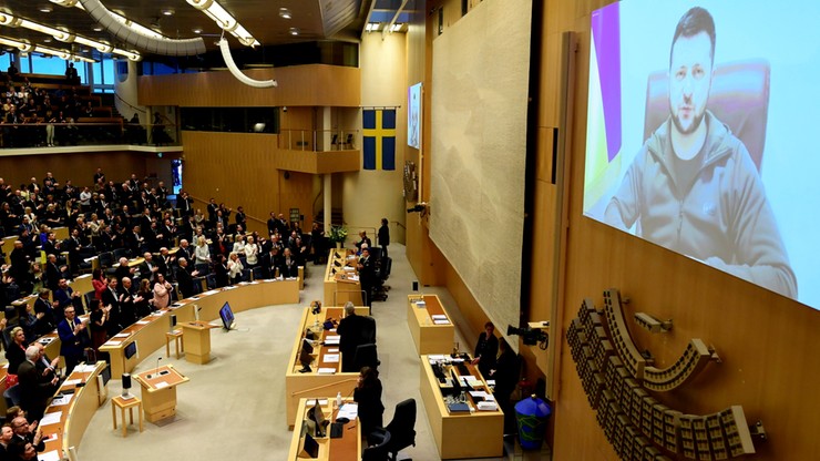 Wojna w Ukrainie. Wołodymyr Zełenski w szwedzkim parlamencie: Rosjanie mogą zająć Gotlandię