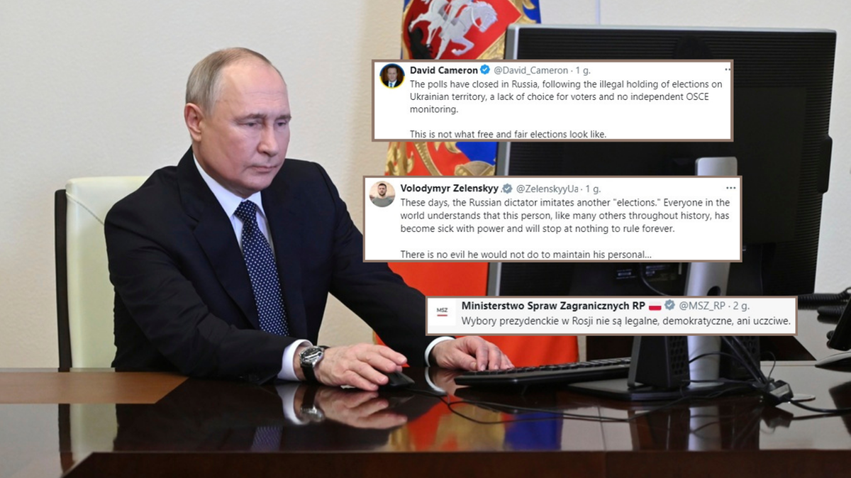 Wybory w Rosji. Fala komentarzy po "zwycięstwie" Putina. Władze państw reagują
