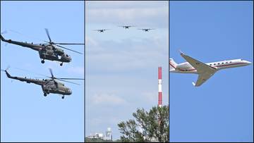A spectacular flight of planes and helicopters over Warsaw. The army is preparing for a parade