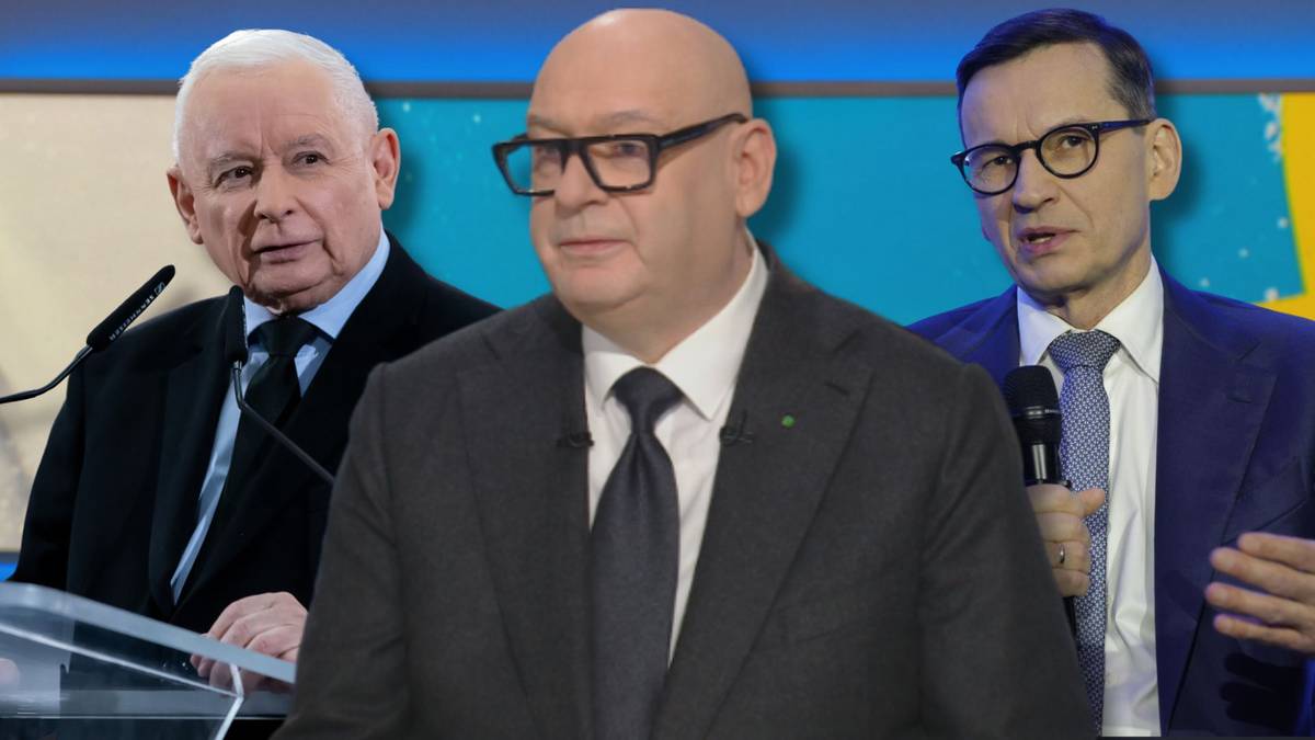 Trzech mężczyzn na zdjęciu: po lewej Jarosław Kaczyński, w środku Piotr Zgorzelski, po prawej Mateusz Morawiecki.