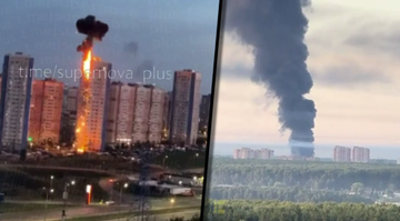 Masowany atak dronów na moskiewski region. Pożary w magazynach i bazach paliwowych