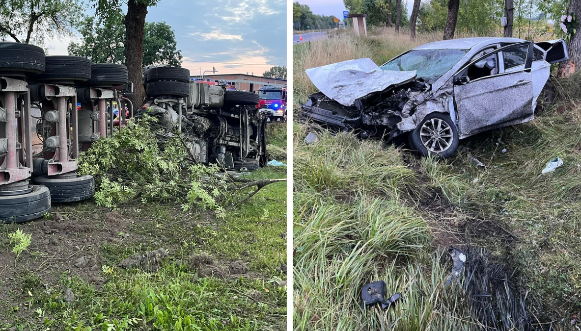 Wypadek pod Legionowem. Na miejscu śmigłowiec LPR