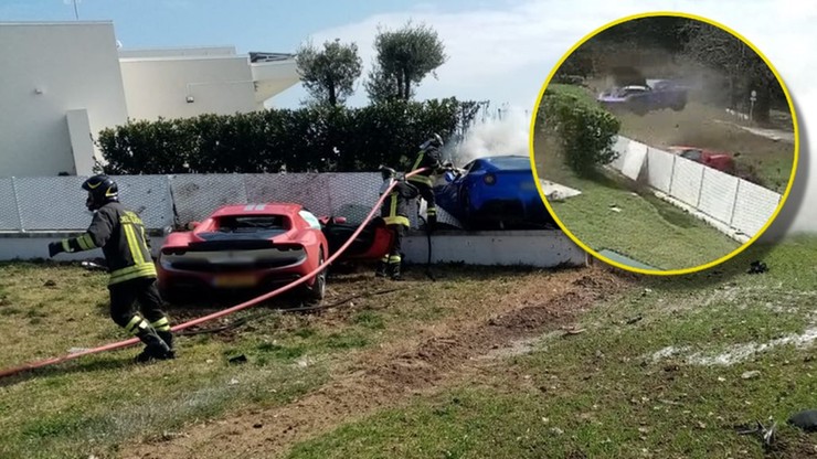 Włochy: Wyścig dwóch Ferrari zakończył się na ogrodzeniu