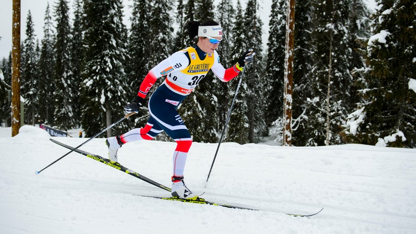 Marit Bjoergen na starcie premiery cyklu Ski Classics w Szwecji