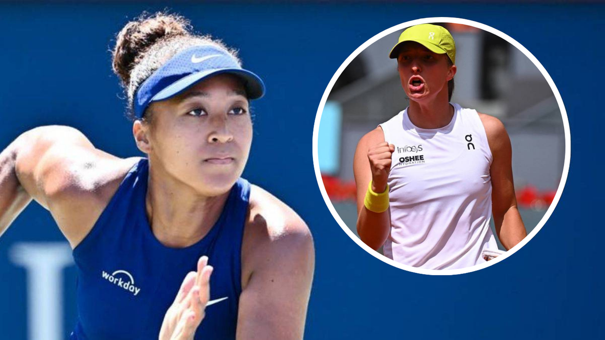 Dwie tenisistki, Iga Świątek i Naomi Osaka.