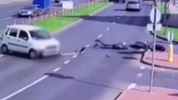 Potrącenie motocyklisty w Zielonej Górze. Policja publikuje nagranie 