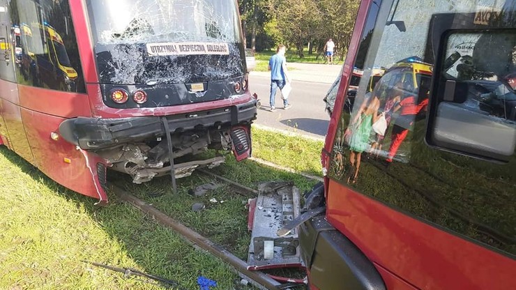 Łódź. Zderzenie tramwajów w centrum miasta. Ponad 30 osób rannych