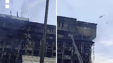 Ogromny pożar pochłonął budynek policji. Prawie 40 rannych