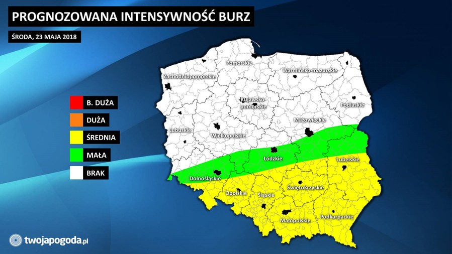 Uwaga! Ostrzeżenie przed burzami