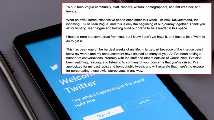 Naczelna "Teen Vogue" przeprasza za "rasistowskie i homofobiczne" tweety sprzed 10 lat