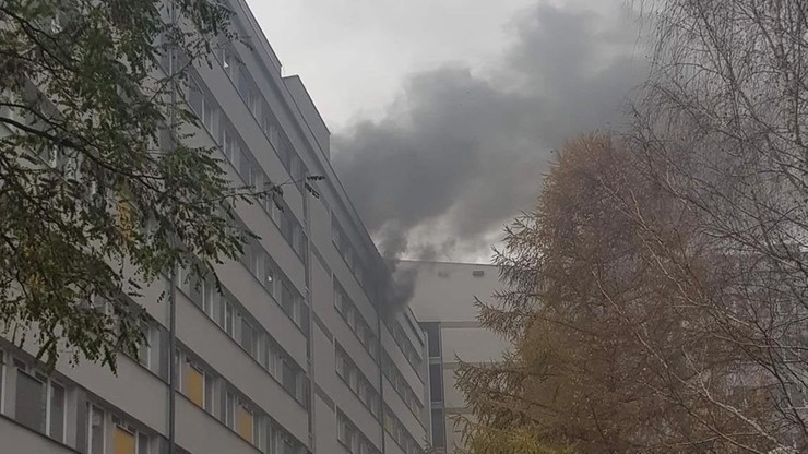 Pożar w szpitalu w Katowicach. Ewakuowani pacjenci i pracownicy