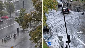 Nagła zmiana pogody w Warszawie. Spadł grad, zrobiło się biało