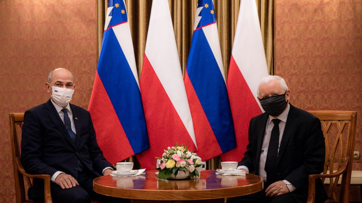 Prezes PiS spotkał się z premierem Słowenii Janezem Janszą