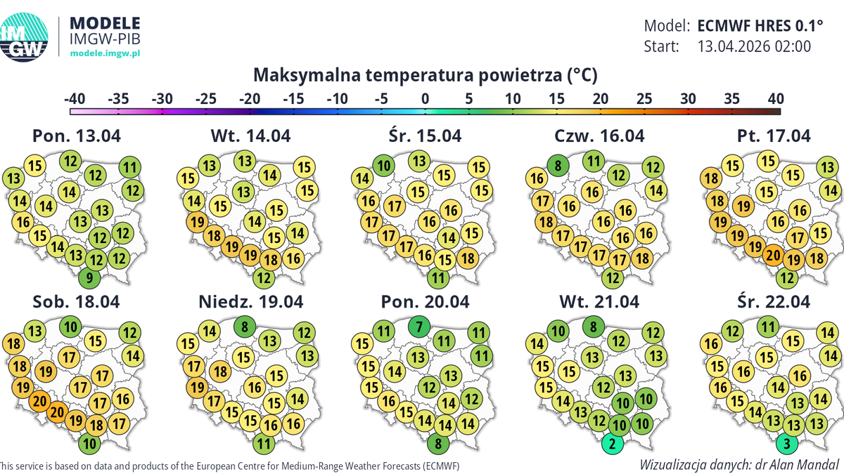 Pogoda w Polsce: Ciepło, ale z opadami deszczu w drugiej połowie tygodnia