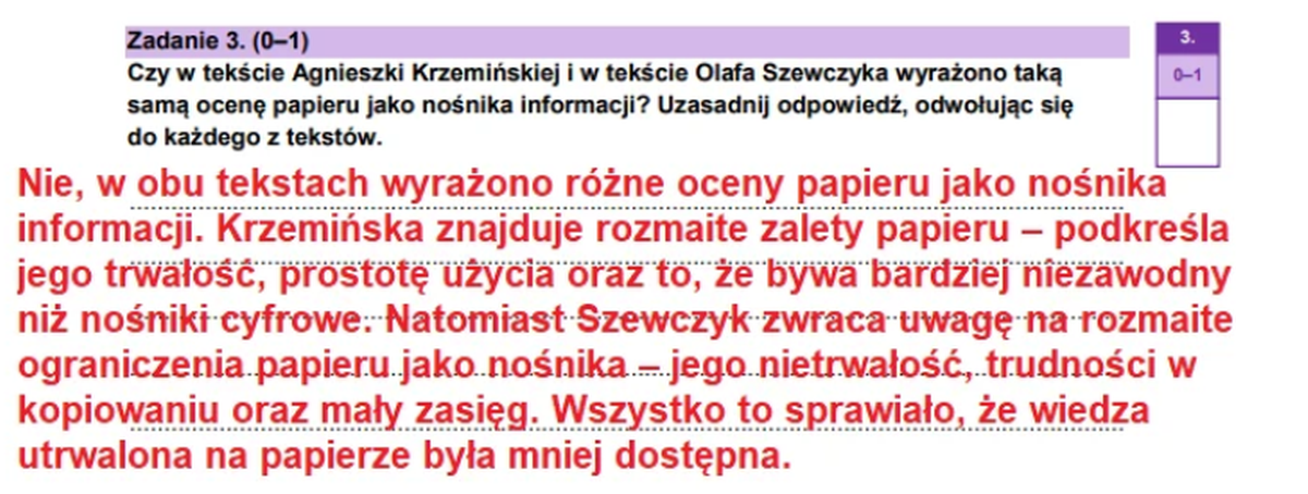 Przykładowe odpwiedzi do matury z języka polskiego 2026
