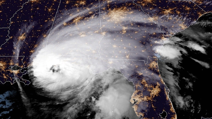 Zdjęcie satelitarne huraganu Sally. Fot. NASA.