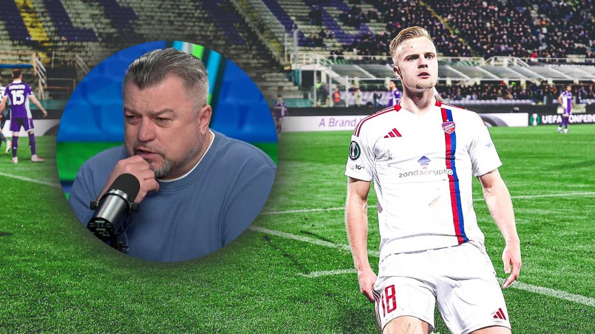 Collage przedstawiający Romana Koseckiego m&oacute;wiącego do mikrofonu oraz piłkarza Rakowa Częstochowa.