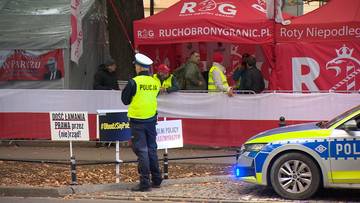 Zatrzymanie Piotra W. na proteście przed Trybunałem Konstytucyjnym. Ruch obrony