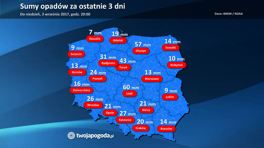 Wyjątkowo deszczowy weekend