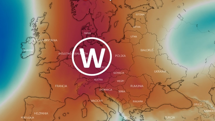 Lokalizacja wyżu w niedzielę, 14 lutego 2021 roku. Fot. Windy.com