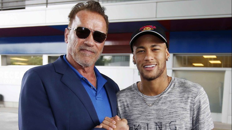 Schwarzenegger spotkał się z gwiazdami Barcelony