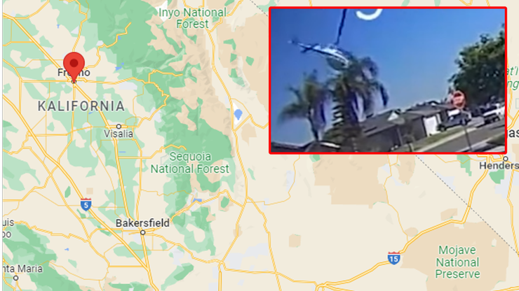 Kalifornia: Na dzielnicę mieszkalną spadł helikopter. Są ranni