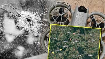 Tego kierująca się nie spodziewała. W jej samochód uderzył dron
