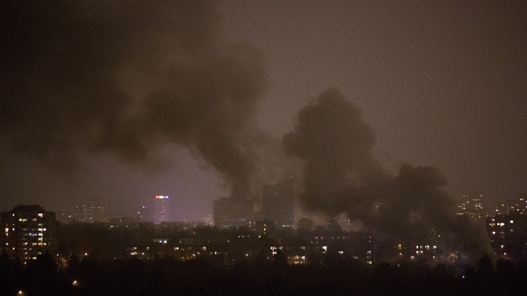 Pożar w ogródkach działkowych w Warszawie