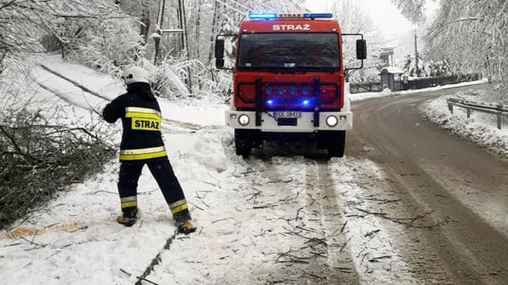 Śnieg i silny wiatr w całej Polsce. Prawie 700 interwencji strażaków