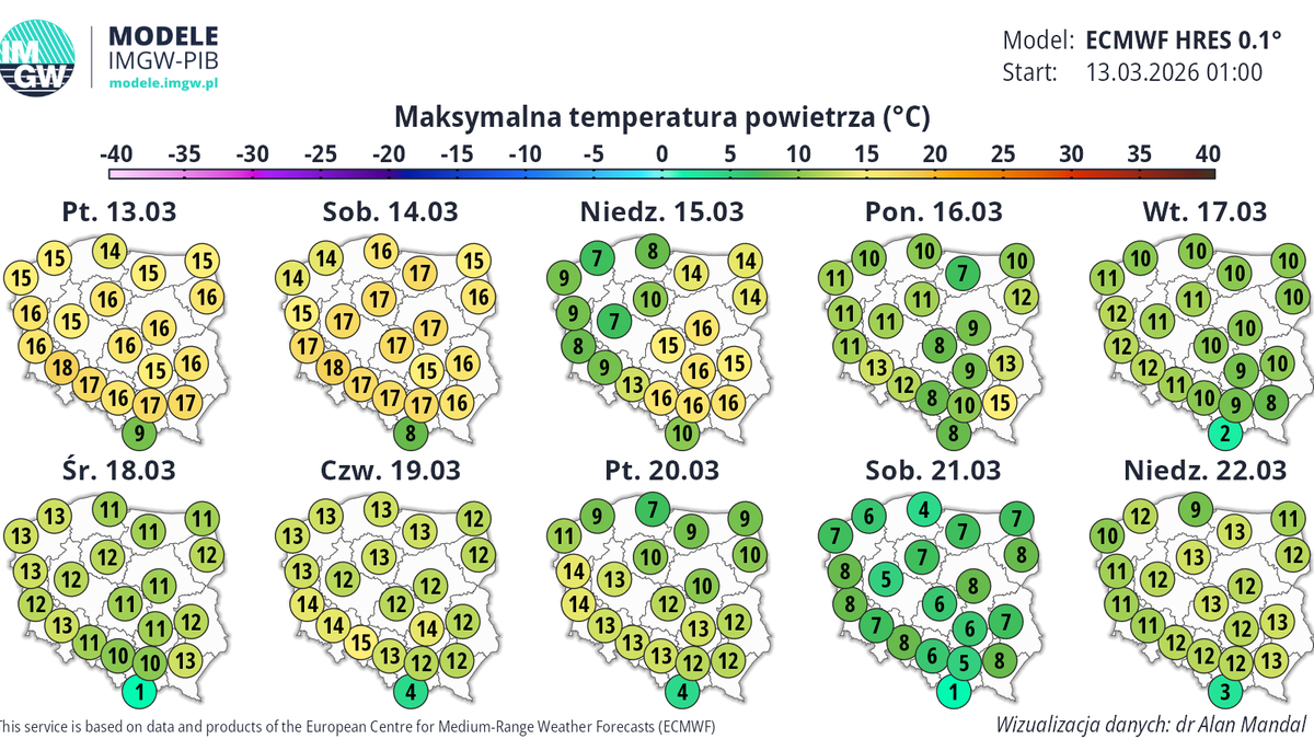 Od weekendu zanotujemy spadek temperatury. Chłodniej będzie przez większość przyszłego tygodnia