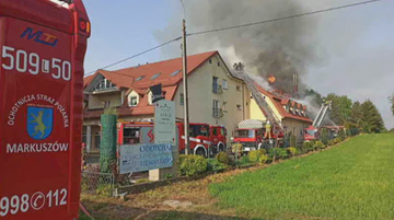 Pożar hotelu w Nałęczowie. W akcji 23 zastępy