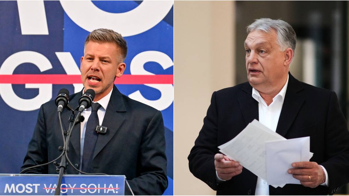 Dwie fotografie obok siebie. Po lewej mężczyzna w garniturze przemawia przy m&oacute;wnicy z niebieskim tłem. Po prawej mężczyzna w czarnym garniturze trzyma dokumenty w rękach.