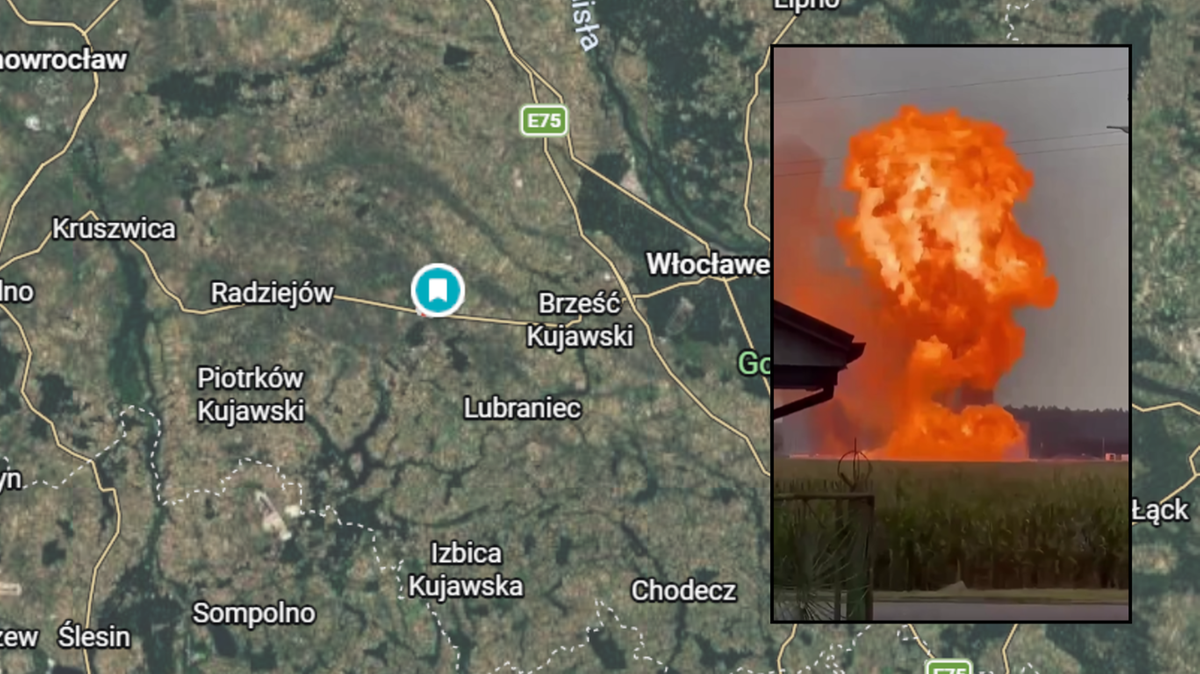 Potężny pożar i eksplozja pod Radziejowem. Są osoby ranne