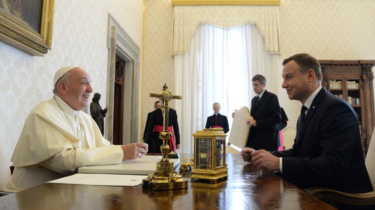 Prezydent Andrzej Duda na audiencji u papieża Franciszka
