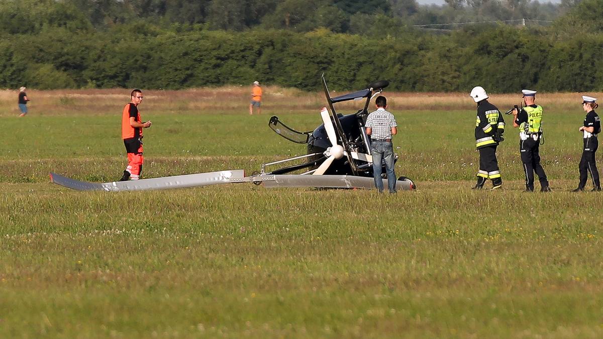 Wypadek wiatrakowca. Nagle spadł na ziemię