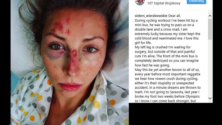 Poważny wypadek polskiej wioślarki. Gdy trenowała na rowerze, uderzył w nią bus