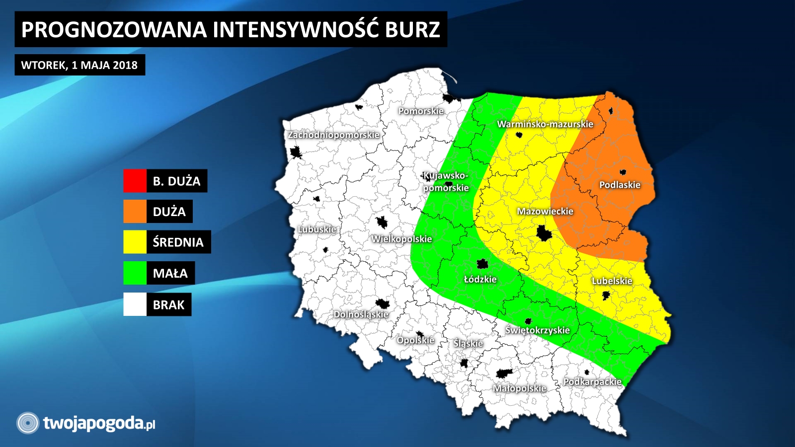 Uwaga! Ostrzeżenie przed burzami