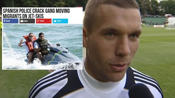 Lukas Podolski jako uchodźca przemycany skuterem. Magazyn "Breitbart News" przeprasza
