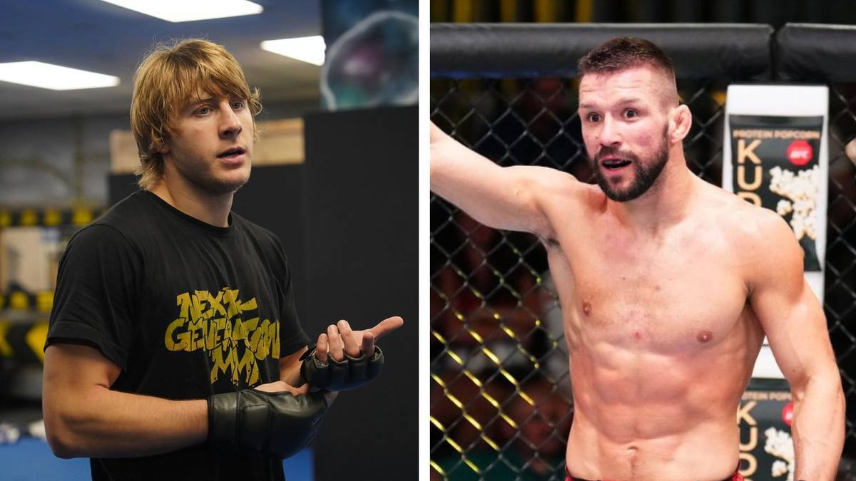 Paddy Pimblett po lewej, Mateusz Gamrot po prawej.