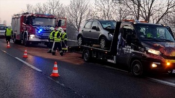 Karambol w Będzinie  na Śląsku. Zderzyło się siedem samochodów