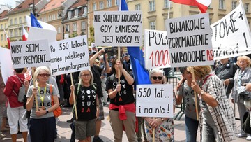 "Obywatelskie Zgromadzenie Narodowe". Protesty przed kościołem św. Anny w Warszawie