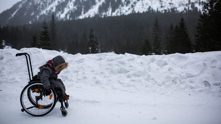 Turyści bili się o sanie. 5-letni Arek nad Morskie Oko dojechał sam. Na wózku inwalidzkim