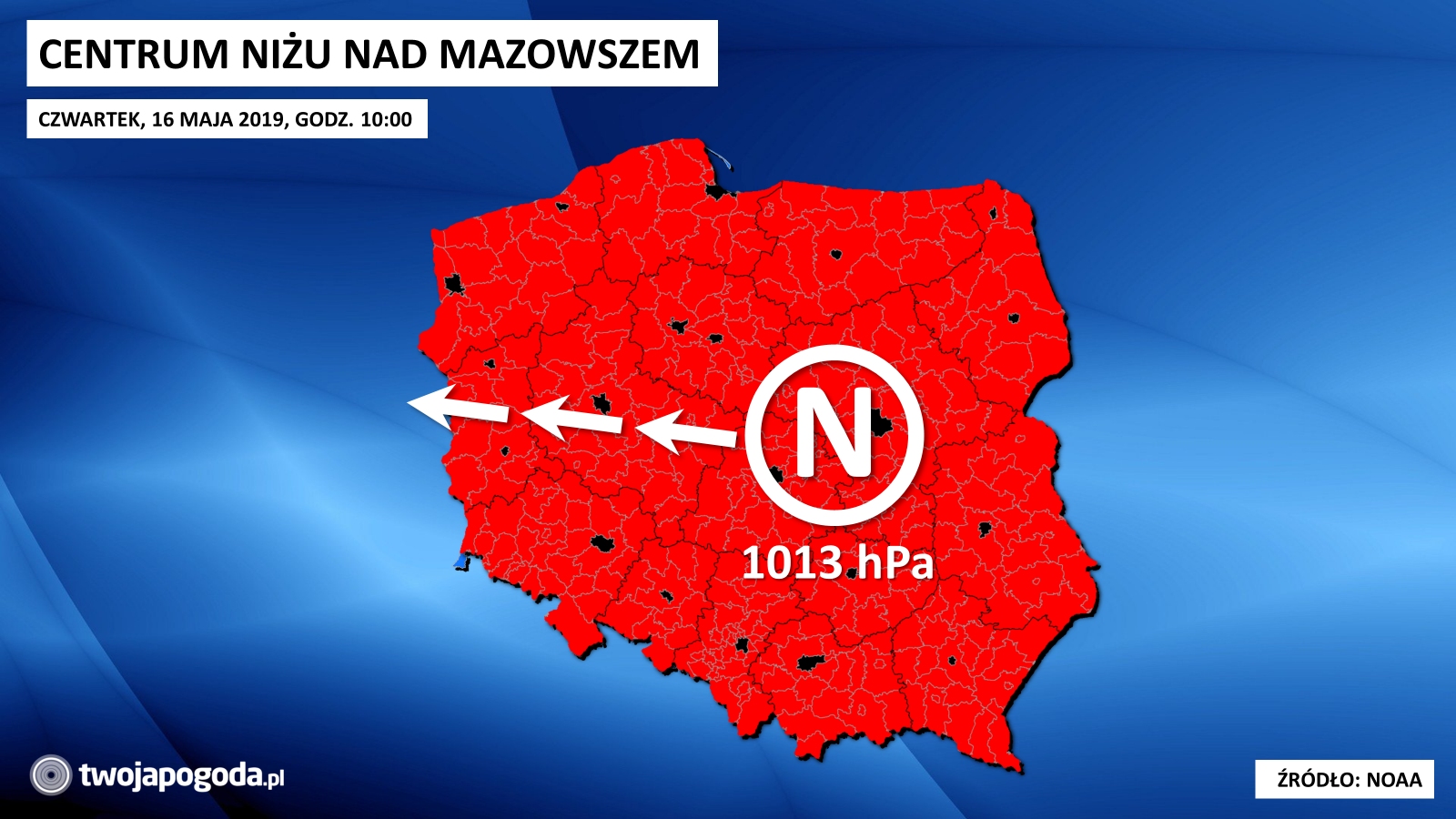 Centrum niżu nad Mazowszem