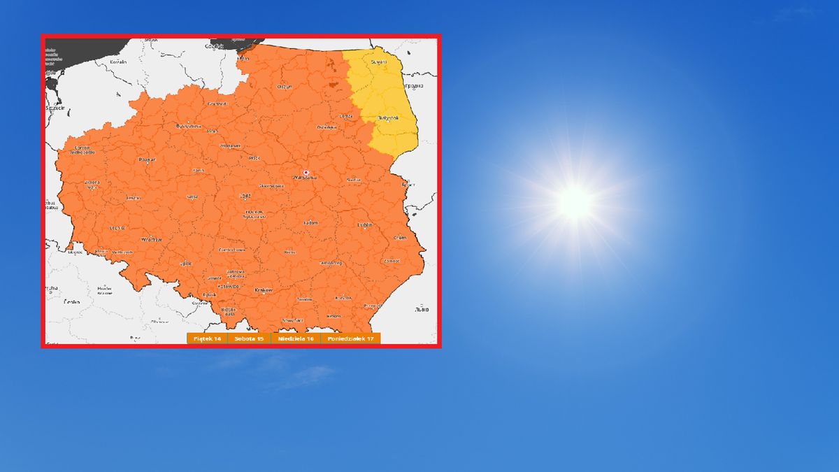 Ostrzeżenia drugiego stopnia przed upałami. "Do 36 stopni Celsjusza"