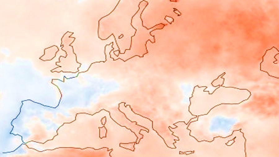 Anomalie temperatury latem 2021 roku w Europie. Fot. Copernicus/ECMWF.  